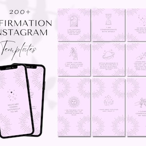 Affirmation Social Media Posts, Instagram Quote Canva Templates, Purple Instagram Graphics, Social Media Quotes, Affirmation Templates IG