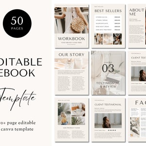 50 Page Ebook Template Canva, Editable Ebook Template, Ebook Digital Download, Ebook Bundle, Workbook Template Canva, Editable Workbook