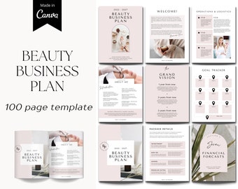Beauty Business Plan Vorlage, Business Planer Vorschlag, Arbeitsmappe für Start Up, Business Plan Messung, bearbeitbarer Plan, Beauty Salon Vorlage