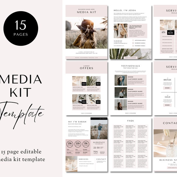 Media Kit Canva, Influencer Media Kit Canva Template, Media Kit for Instagam, Influencer Rate Sheet Template, Media Kit Content Creator