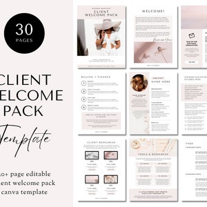 Virtual Assistant Welcome Packet, Client Welcome Pack Template, New Client Service Guide, Client Onboarding Template, Canva Template