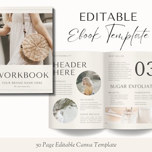 Ebook Mockup, Ebook Template Canva, Editable Ebook Template, Ebook Digital, Ebook Bundle, Workbook Template Canva, Editable Workbook Cover