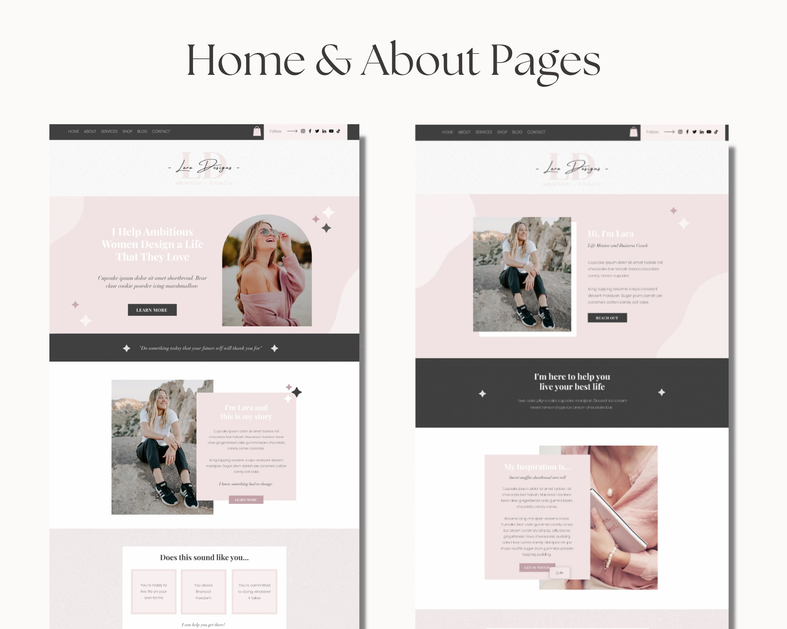 Website Template Pink Website Template for Small Business Owners Done Website Template Pink Website Template for Small Business Owners Done