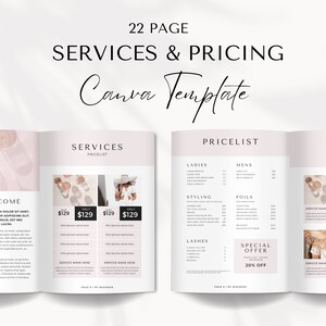 Services & Pricing Guide Template, Price List, Business Price List, Virtual Assistant Template, Editable Services Guide Ebook, Services PDF