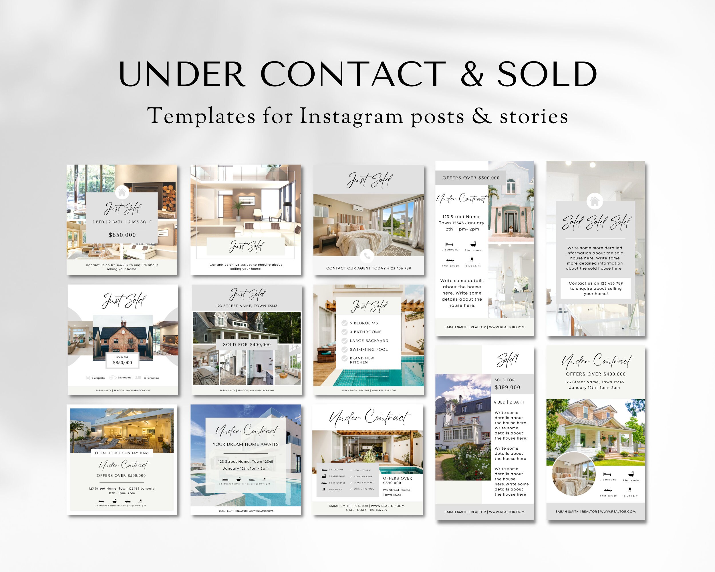 Real Estate Agent Social Media Instagram Bundle Realtor - Etsy
