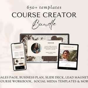 Course Creator Templates, Sales Page Canva Template, Lead Magnet Template Kit, Course Webinar Template, Social Media Templates Online Course