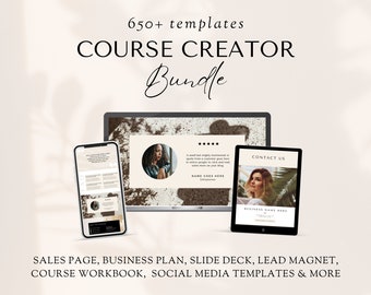 Course Creator Templates, Sales Page Canva Template, Lead Magnet Template Kit, Course Webinar Template, Social Media Templates Online Course