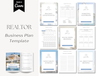 Realtor Business Plan, Real Estate Business Plan Template, Business Plan Template Canva, Realtor Business Proposal, Realtor Business Guide