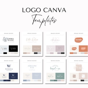Modèle d&#39;emballage de marque bricolage, kit de logo, modèle de logo d&#39;entreprise, panneau de marque modifiable, création de logo bricolage, création de logo, logo sur toile, création de logo