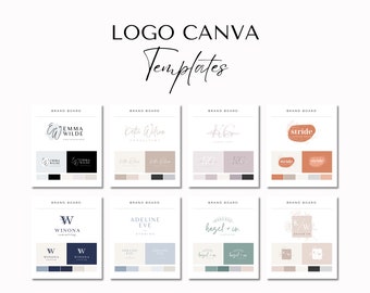 Modello di pacchetto di branding fai da te, kit logo, modello di logo aziendale, bacheca del marchio modificabile, progettazione di logo fai da te, creatore di logo, logo Canva, progettazione di logo