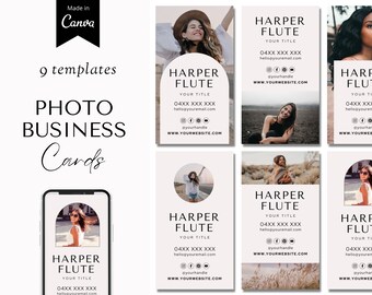 Photo Business Card, Editable Business Card Template, Business Card Template Canva, Business Card Design, Digital Business Card Template