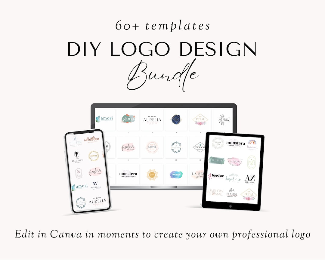 Logo Kit, DIY Logo Design Instant Download, Logo Templates Canva, Logo ...