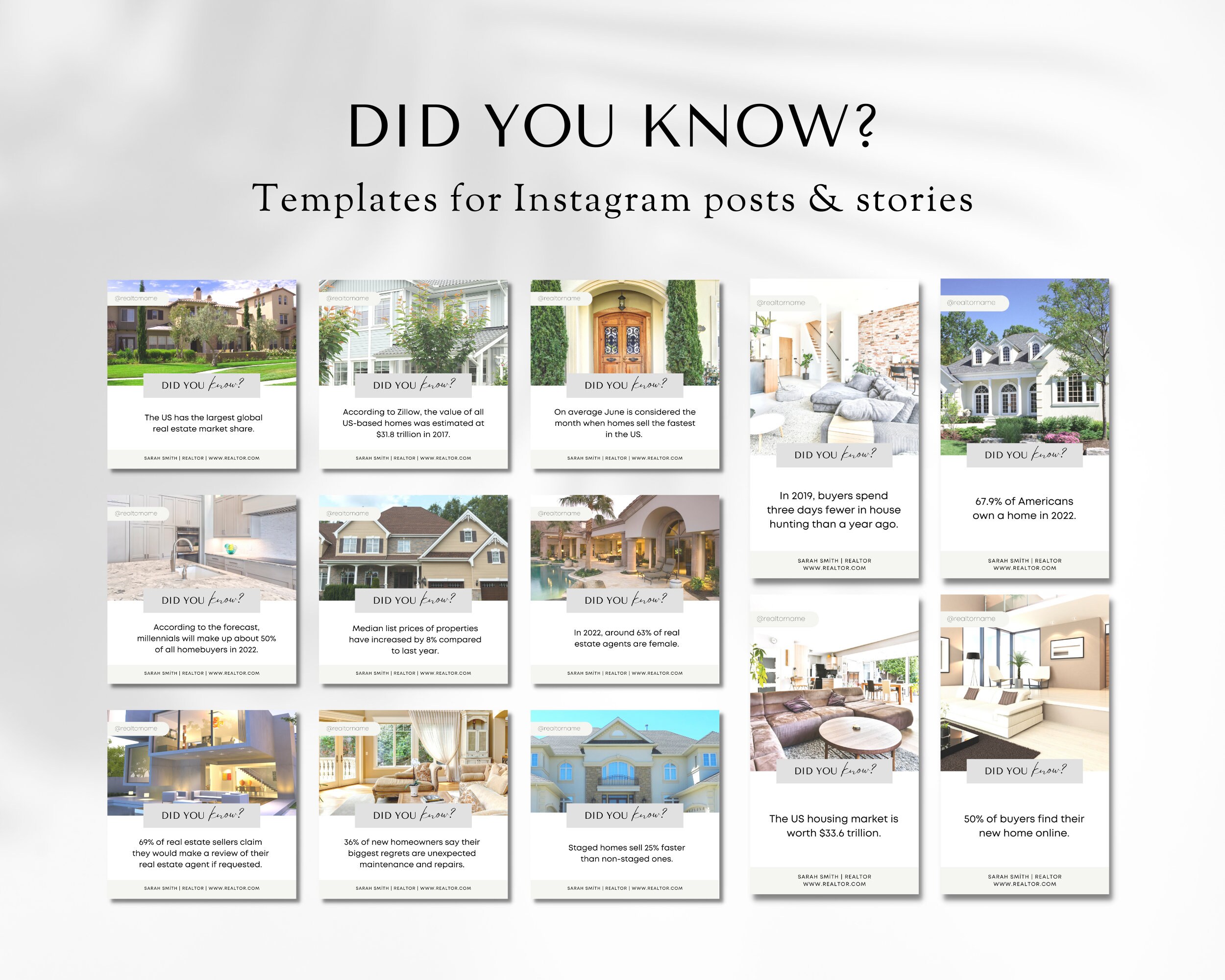 Real Estate Agent Social Media Instagram Bundle Realtor - Etsy