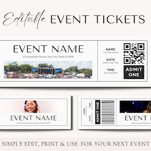 Event Ticket Vorlage, EDITIERBARE DIY Event druckbar, Überraschungsurlaub, Einladung, Weihnachten, Geschenk für ihn, Musical, Theatershow, Konzert