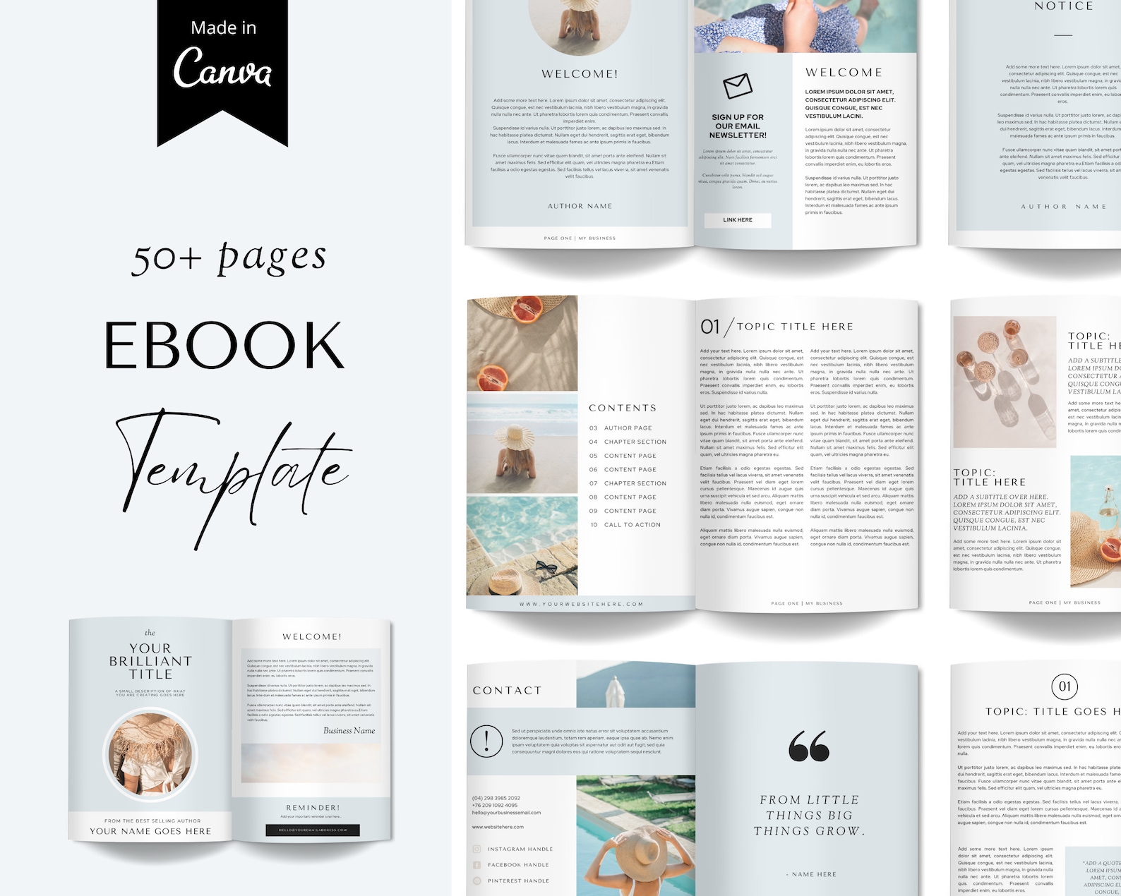 Editable Books 50 Page Ebook Template Canva, Editable Ebook Template, Ebook Digital ...
