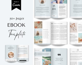 50 Page Ebook Template Canva, Editable Ebook Template, Ebook Digital Download, Ebook Bundle, Workbook Template Canva, Editable Workbook