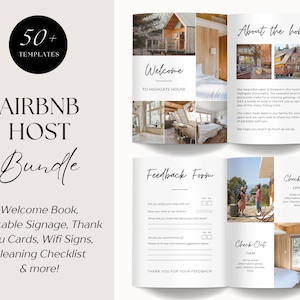 Airbnb Bundle, Airbnb Welcome Book, Airbnb Welcome Sign, Airbnb Signs, Airbnb Cleaning Checklist, Airbnb Host Template Bundle, Airbnb Canva