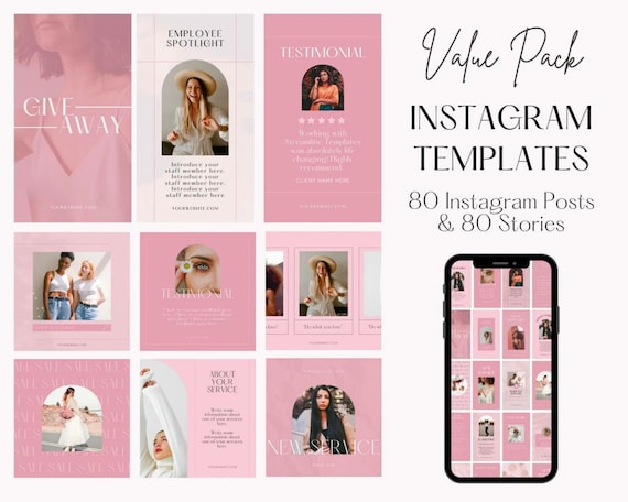 Instagram Template Bundle, Instagram Templates Entrepreneur, Instagram Content, Social Media Content, Instagram Post Coach, Canva Templates