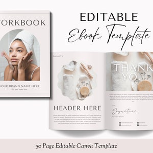 50 Page Ebook Template Canva, Editable Ebook Template, Ebook Digital Download, Ebook Bundle, Workbook Template Canva, Editable Workbook