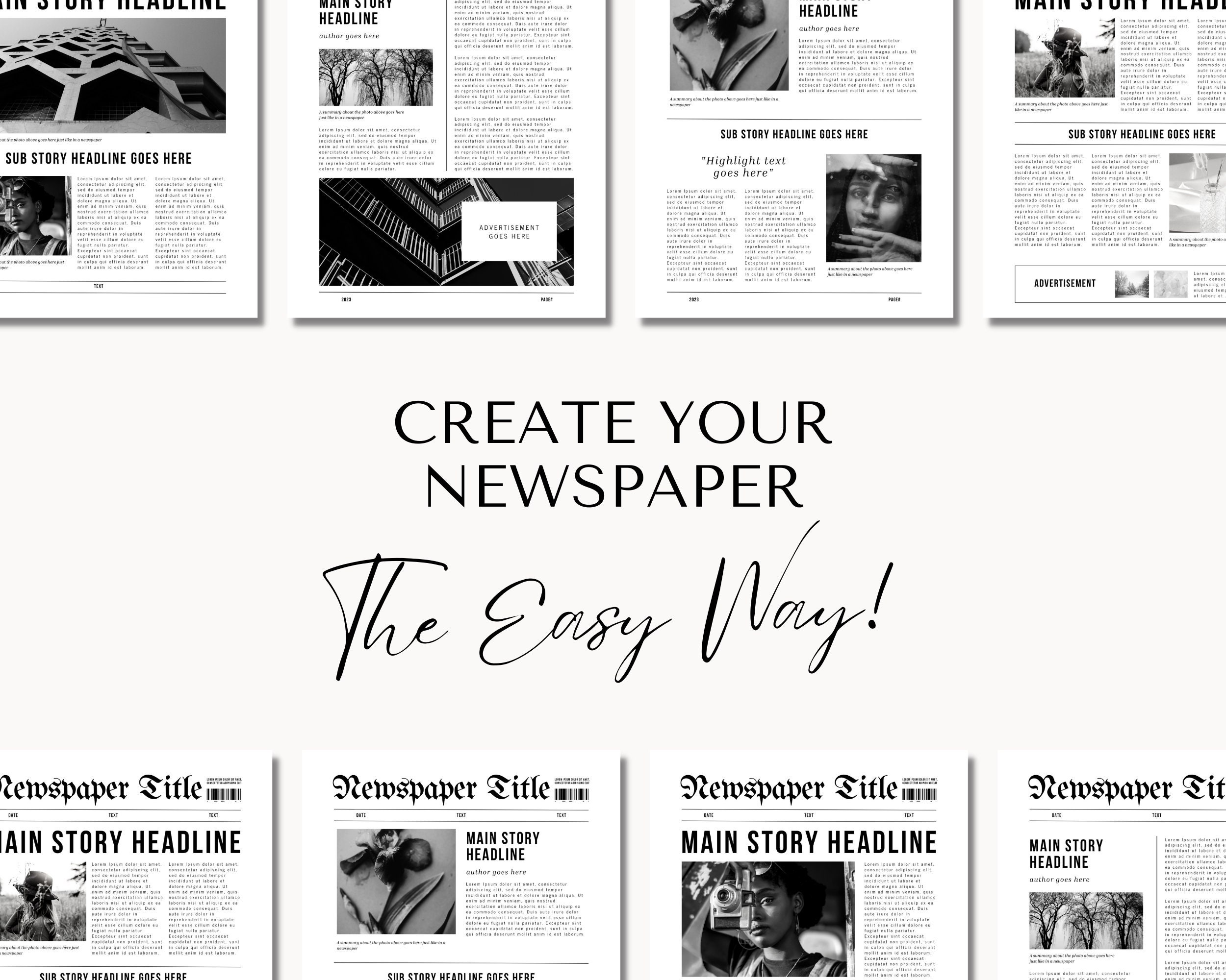 Newspaper Canva Template Newspaper Printable Wedding Etsy Newspaper Canva Template Newspaper Printable Wedding Etsy