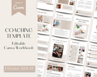 Hoja de trabajo de coaching, Plantillas de Canva de coaching, Plantillas de herramientas de coaching, Paquete de plantillas de coaching, Recursos de coaching, Paquete de plantillas de Canva