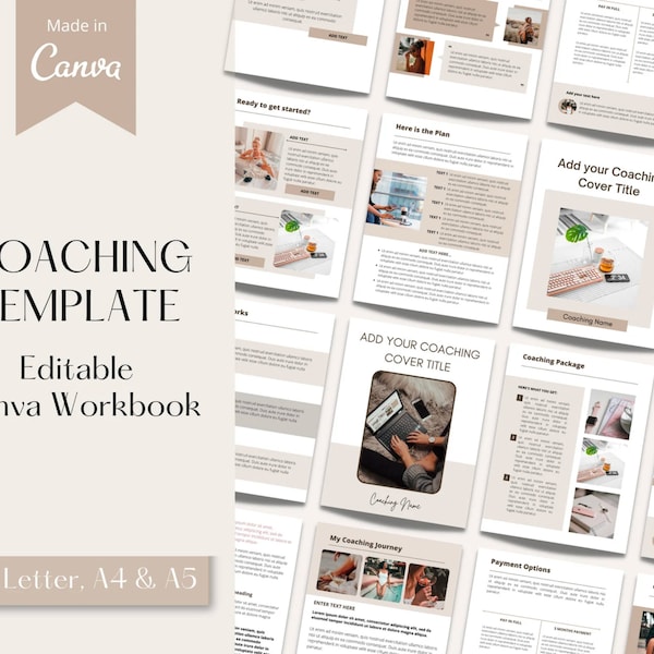 Coaching Worksheet, Coaching Canva Templates, Coaching Tools Templates, Coach Template Bundle, Coaching Resources, Canva Template Bundle