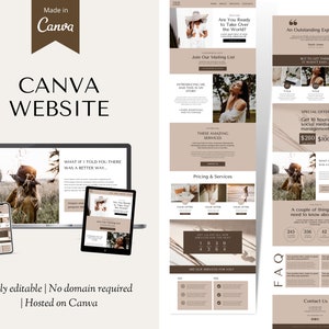 Canva-websitesjabloon, websitesjablonen, Done For You-website, Canva-sjabloonwebsite, Virtual Assistant-websitesjabloon, Coach-website