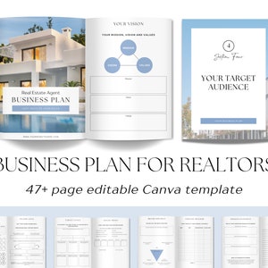 Realtor Business Plan, Real Estate Business Plan Template, Business Plan Template Canva, Realtor Business Proposal, Realtor Business Guide image 1