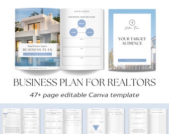 Realtor Business Plan, Real Estate Business Plan Template, Business Plan Template Canva, Realtor Business Proposal, Realtor Business Guide