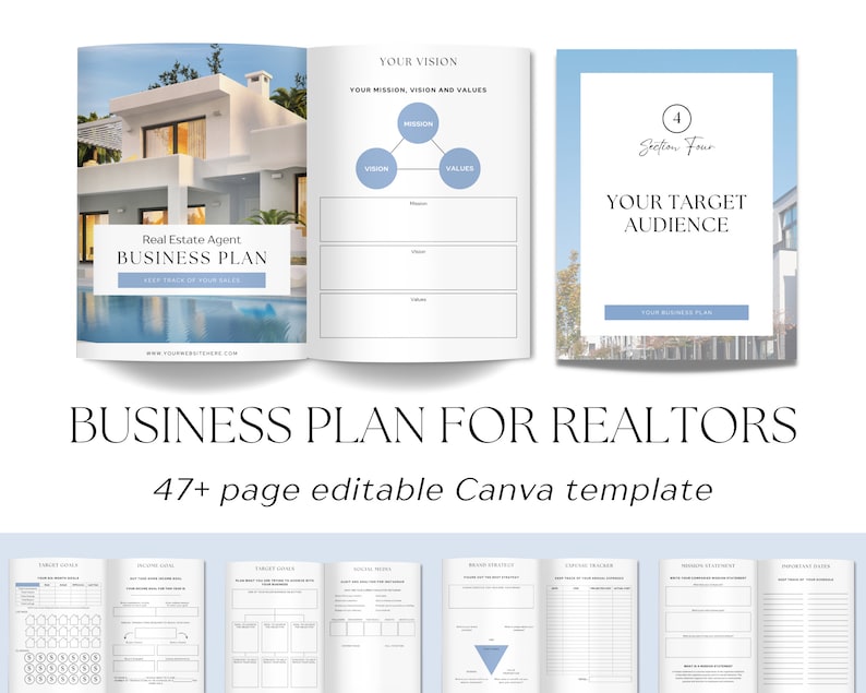 Realtor Business Plan, Real Estate Business Plan Template, Business Plan Template Canva, Realtor Business Proposal, Realtor Business Guide image 1