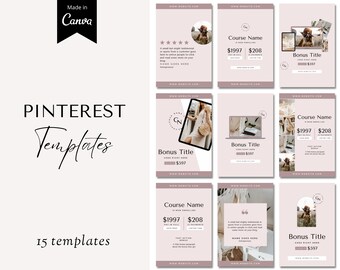 Pinterest Templates Canva, Pink Pinterest Templates, Blogger Templates, Pinterest Marketing, Pin Template, Pinterest Blogger Templates