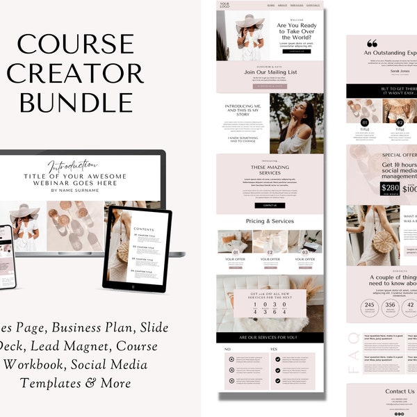 Course Template, Course Creator, Course Canva Template, Course Creator Template, Course Workbook, Course Slide Deck, Course Creation Canva