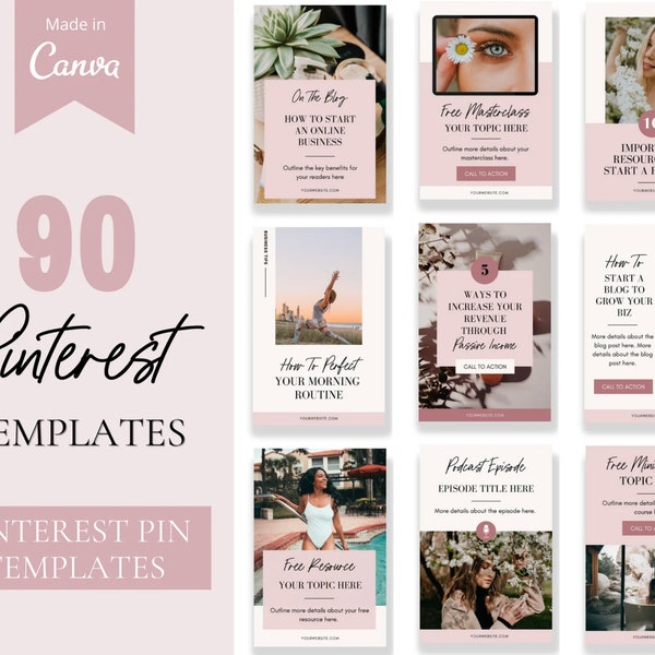 Pinterest Templates Canva, Lifestyle Pinterest Templates, Blogger Templates, Pinterest Marketing, Pin Template, Pinterest Blogger Templates