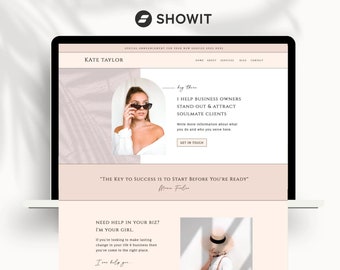 Szablon strony internetowej, Projekt strony internetowej, Motyw strony internetowej, Szablon strony internetowej dla Showit, Motyw strony internetowej Showit, Przeciągnij i upuść stronę internetową, Trener projektowania stron internetowych