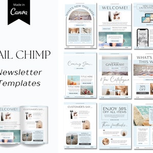 Plantilla de correo electrónico de Mail Chimp, plantilla de correo electrónico Canva, diseño de plantilla de correo electrónico, plantilla de diseño de Mail Chimp, recursos de marketing por correo electrónico empresarial Canva