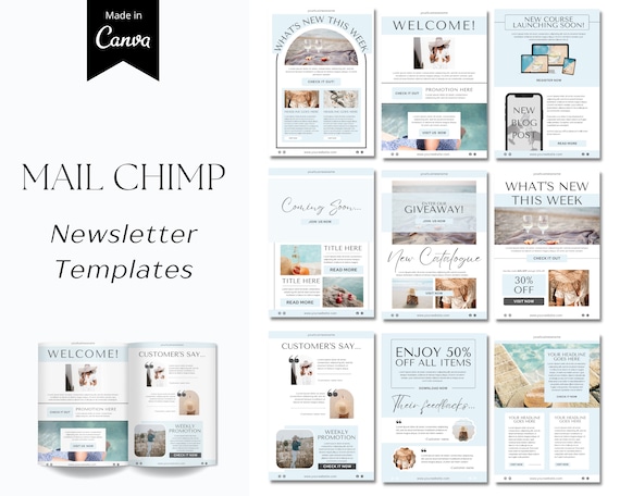Mail Chimp Email Template, Email Template Canva, Email Template Design, Mail Chimp Design Template, Business Email Marketing Resources Canva
