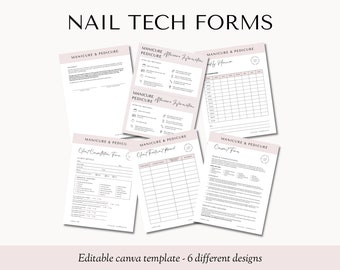 Nail Tech Forms Printable PDF, Nail Tech Client Consent Forms, Beauty Forms, Nail Tech, Business Forms, Beauty Salon Forms, Forms Canva