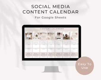 Hoja de cálculo del planificador de redes sociales, calendario de contenido, planificador de Instagram, planificador de contenido mensual, rastreador de redes sociales, planificador de feeds de Instagram