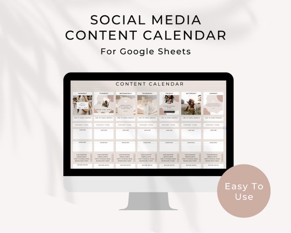Social Media Planner Spreadsheet, Content Calendar, Instagram Planner, Monthly Content Planner, Social Media Tracker, Instagram Feed Planner