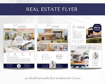 Makler Flyer Bearbeitbare Canva Vorlage, Immobilien Flyer Bundle, Immobilien Marketing, Immobilien Vorlagen, Immobilien Broschüre Canva