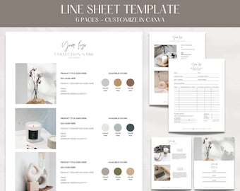 Sortimentsliste für Grosshandel. Preisliste Vorlage, bearbeitbarer Kerzenvorlagenkatalog, Verkäufershop, Produktverkaufsblatt, Canva Linesheet-Katalog