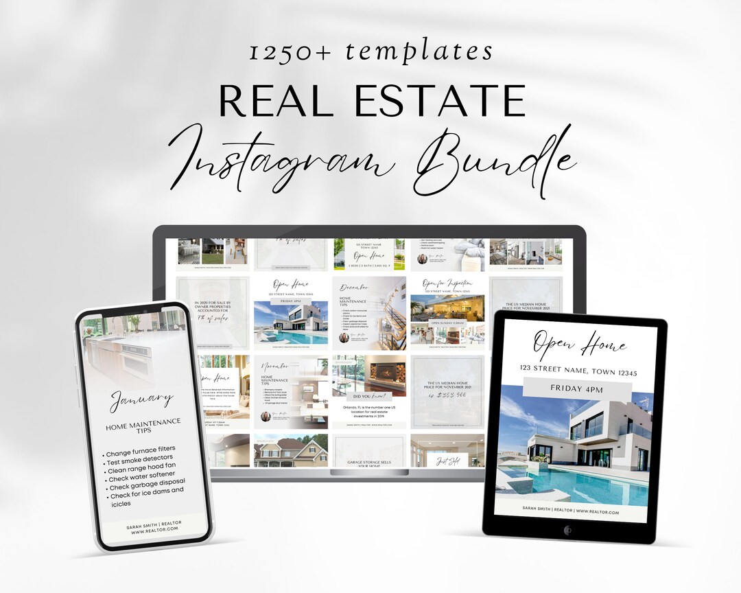 Real Estate Agent Social Media Instagram Bundle, Realtor Social Media ...