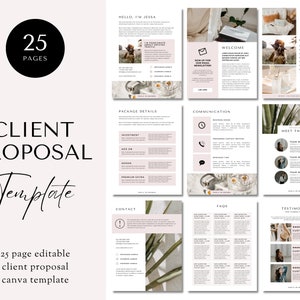 Client Proposal Template, Business Proposal Template, Virtual Assistant Client Proposal Canva Template, New Client Welcome, Client Proposal