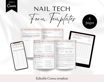 Nail Tech Forms Printable PDF, Nail Tech Client Consent Forms, Beauty Forms, Nail Tech, Business Forms, Beauty Salon Forms, Forms Canva