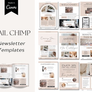 Plantilla de correo electrónico de Mail Chimp, plantilla de correo electrónico Canva, diseño de plantilla de correo electrónico, plantilla de diseño de Mail Chimp, recursos de marketing por correo electrónico empresarial Canva