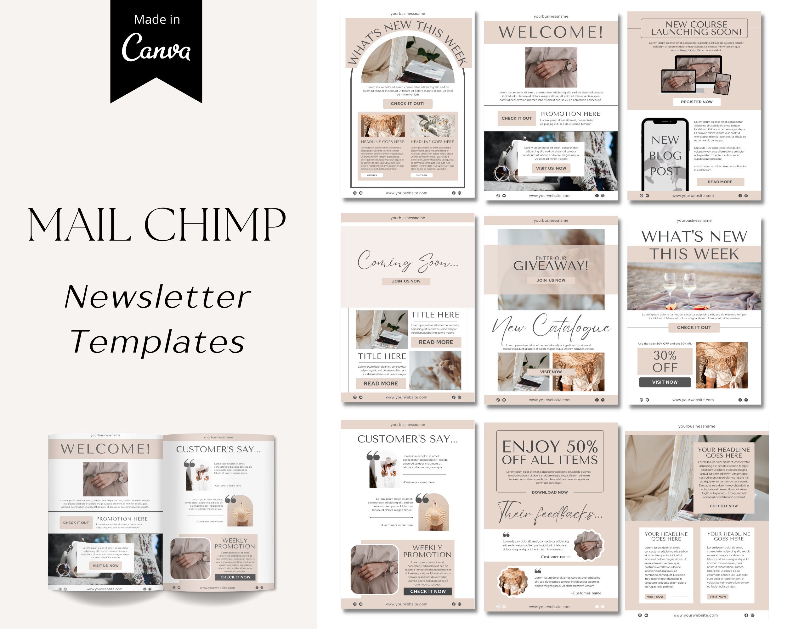 Mail Chimp E-Mail Vorlage, E-Mail Vorlage Canva, E-Mail Template Design, Mail Chimp Design Vorlage, Business E-Mail Marketing Ressourcen Canva