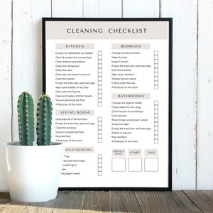 Airbnb Cleaning Checklist, Editable Airbnb Canva Template, Cleaning Schedule, Vacation Rental Housekeeping Checklist, Airbnb Cleaning List