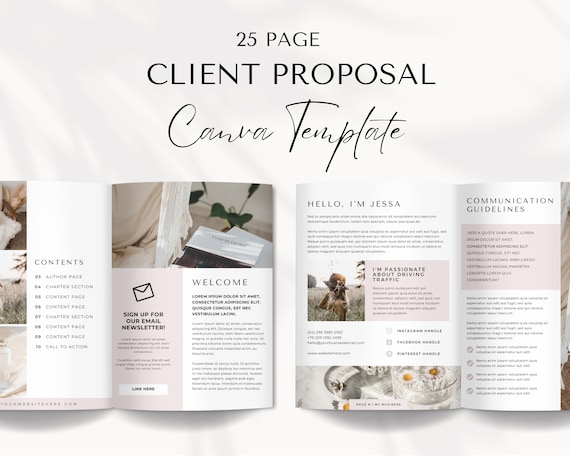 Client Proposal Template, Business Proposal Template, Virtual Assistant Client Proposal Canva Template, New Client Welcome, Client Proposal