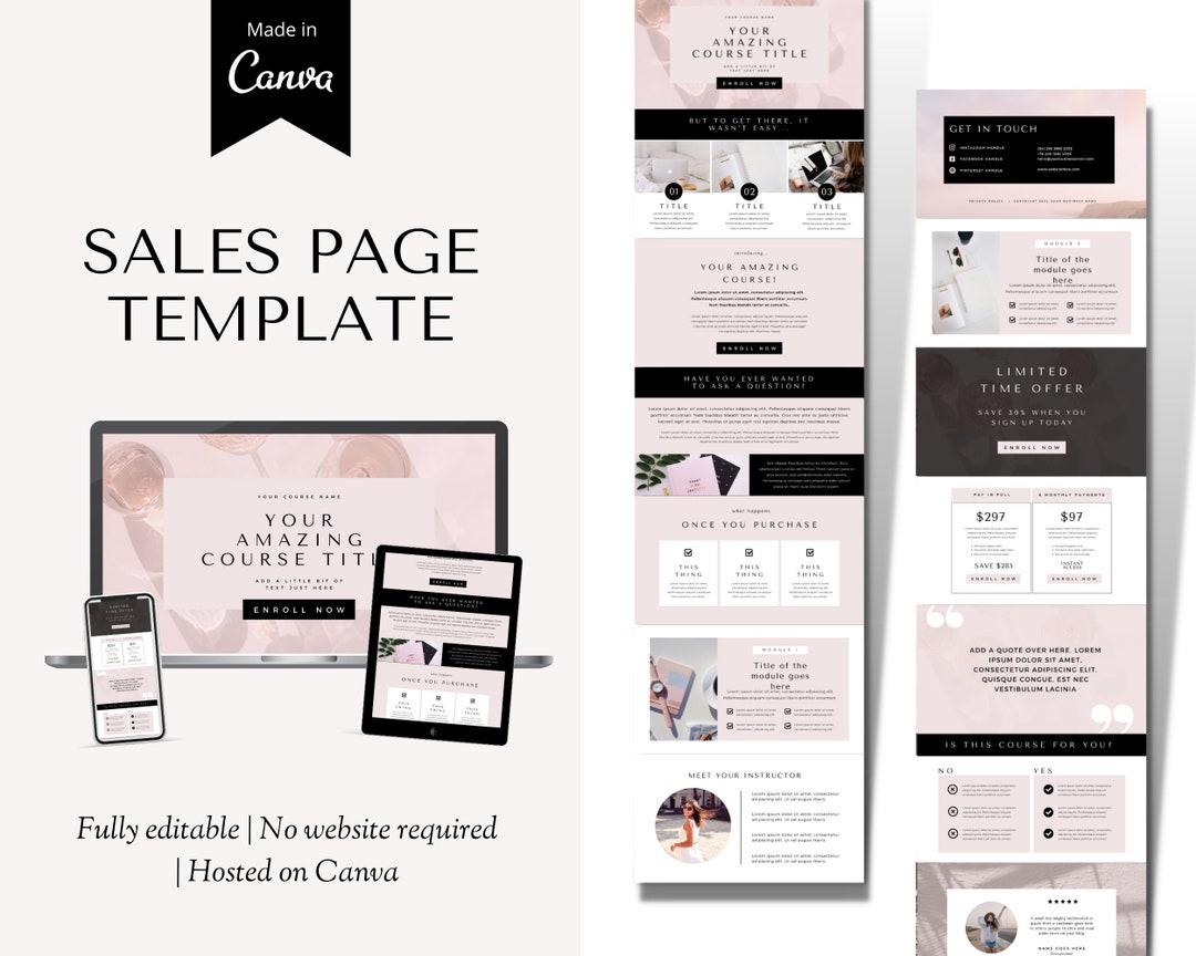 Canva Sales Page Template Canva Website Template Course Sales Page Canva Sales Page Template Canva Website Template Course Sales Page