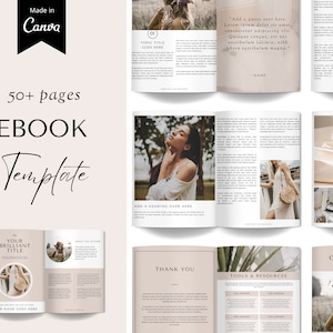 50 Page Ebook Template Canva, Editable Ebook Template, Ebook Digital Download, Ebook Bundle, Workbook Template Canva, Editable Workbook